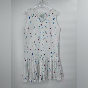 Brooke Wright‎ white sleeveless confetti dress size medium